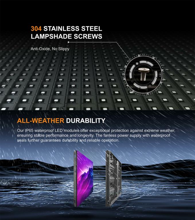 Ecrã de exibição LED fixo externo P3.91 P4.81 P6.25 P7.8 P10.4 Parede de vídeo LED de cor fina 4