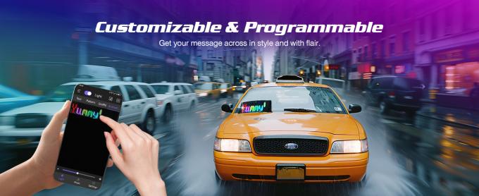 Sinais de LED programáveis, 15'x4' Animações pré-feitas e texto personalizável Sinais de carro LED, Bluetooth APP Control Scrolling Sinais de LED, Custom, Graffiti Painel de matriz LED flexível para loja de carros Hotel Holiday 1