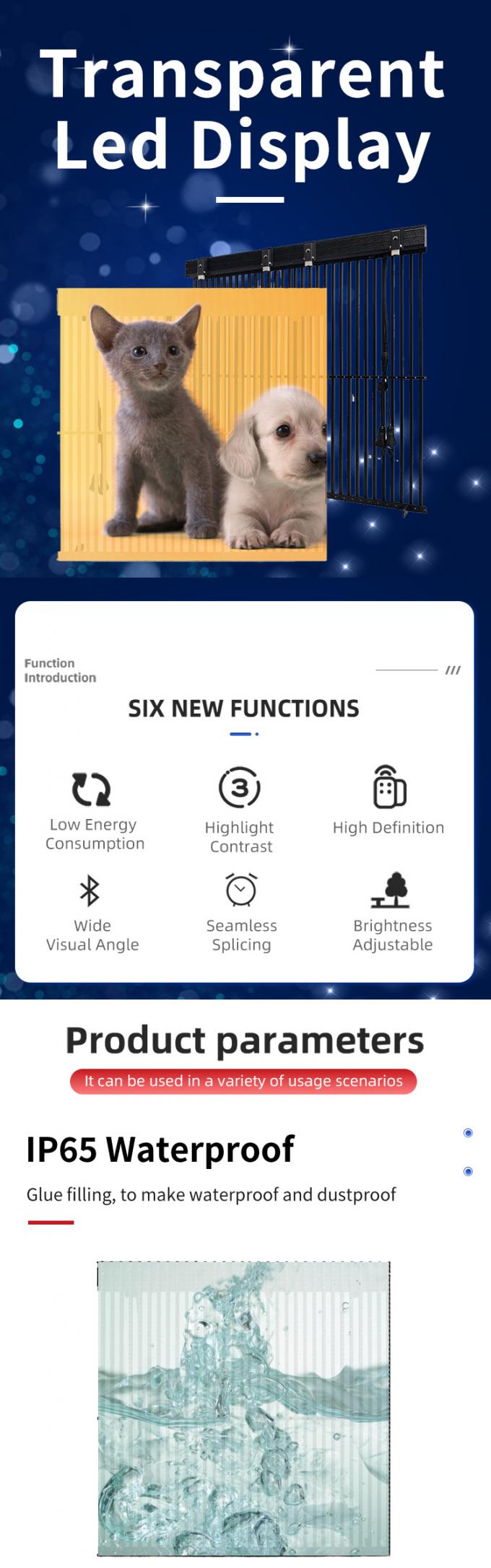 Ecrã LED transparente Ecrã de vidro transparente Janela LED Transparente Video Parede Painel flexível Alto brilhoEcrã LED 0