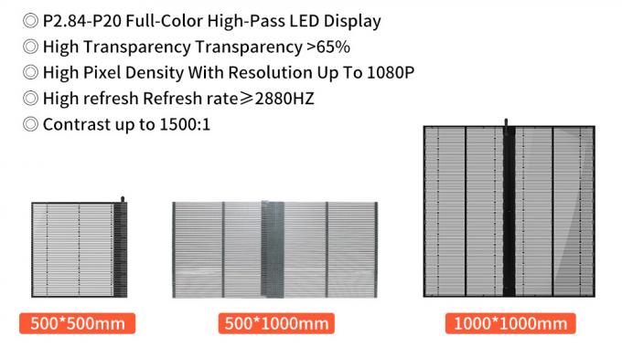 3.91-7.82mm Pixel Pitch Transparent LED Display Screen com 75% de transparência para 5-100m de distância de visão 7