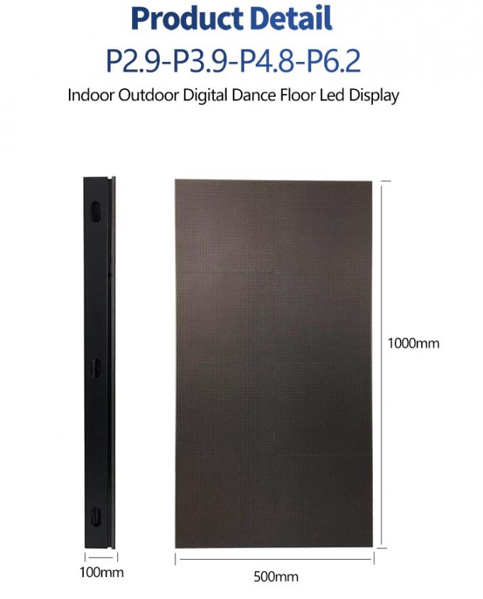 Display de piso de dança Led Panel de azulejos de aluguel 500 * 1000 Alta atualização Led Stage Wedding Screen Wall P2.9 Display LED interativo 3