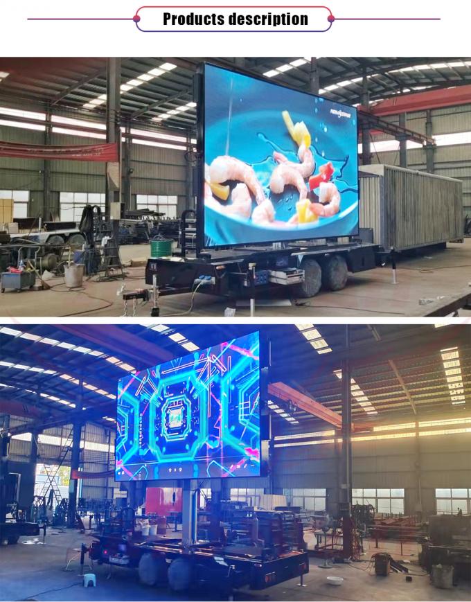 P4 LED Outdoor Sign Screen Trailer Painéis solares Trailer publicitário HD LED Display 0