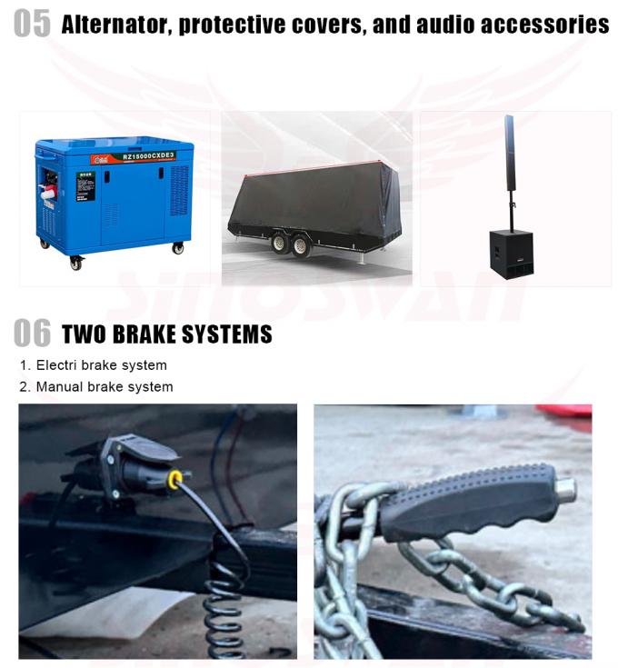 P4 LED Outdoor Sign Screen Trailer Painéis solares Trailer publicitário HD LED Display 5