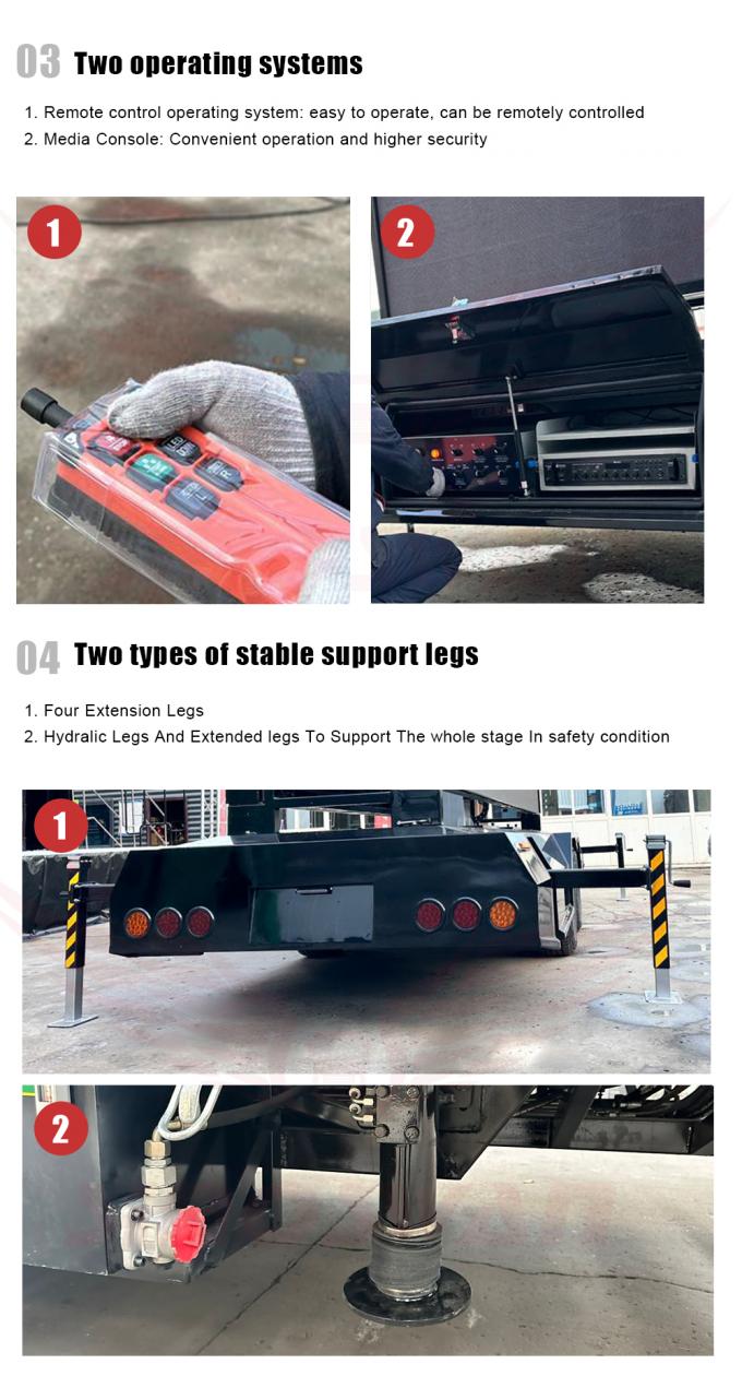 P4 LED Outdoor Sign Screen Trailer Painéis solares Trailer publicitário HD LED Display 4