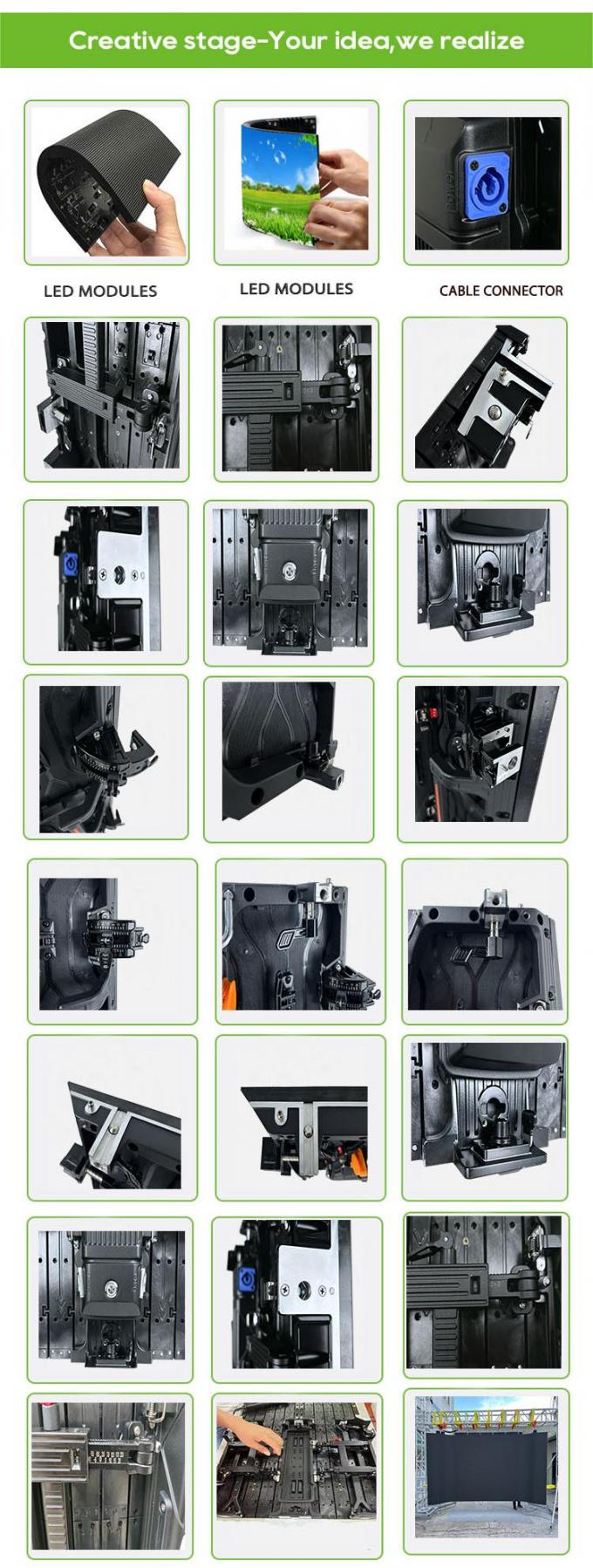 Aluguel de Painel de Vídeo LED Flexível Curvo Indoor/Outdoor para Exposição e Atividades de Palco - P2.976 P3.91 P4.81 3